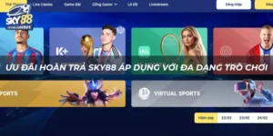 Ưu đãi hoàn trả Sky88 được áp dụng với đa dạng trò chơi